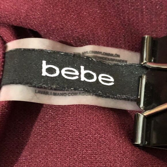 Bebe Lace Back Rhinestone Swimsuit Small Burgundry Wine Red Crystal Y2K Retro - Picture 11 of 12